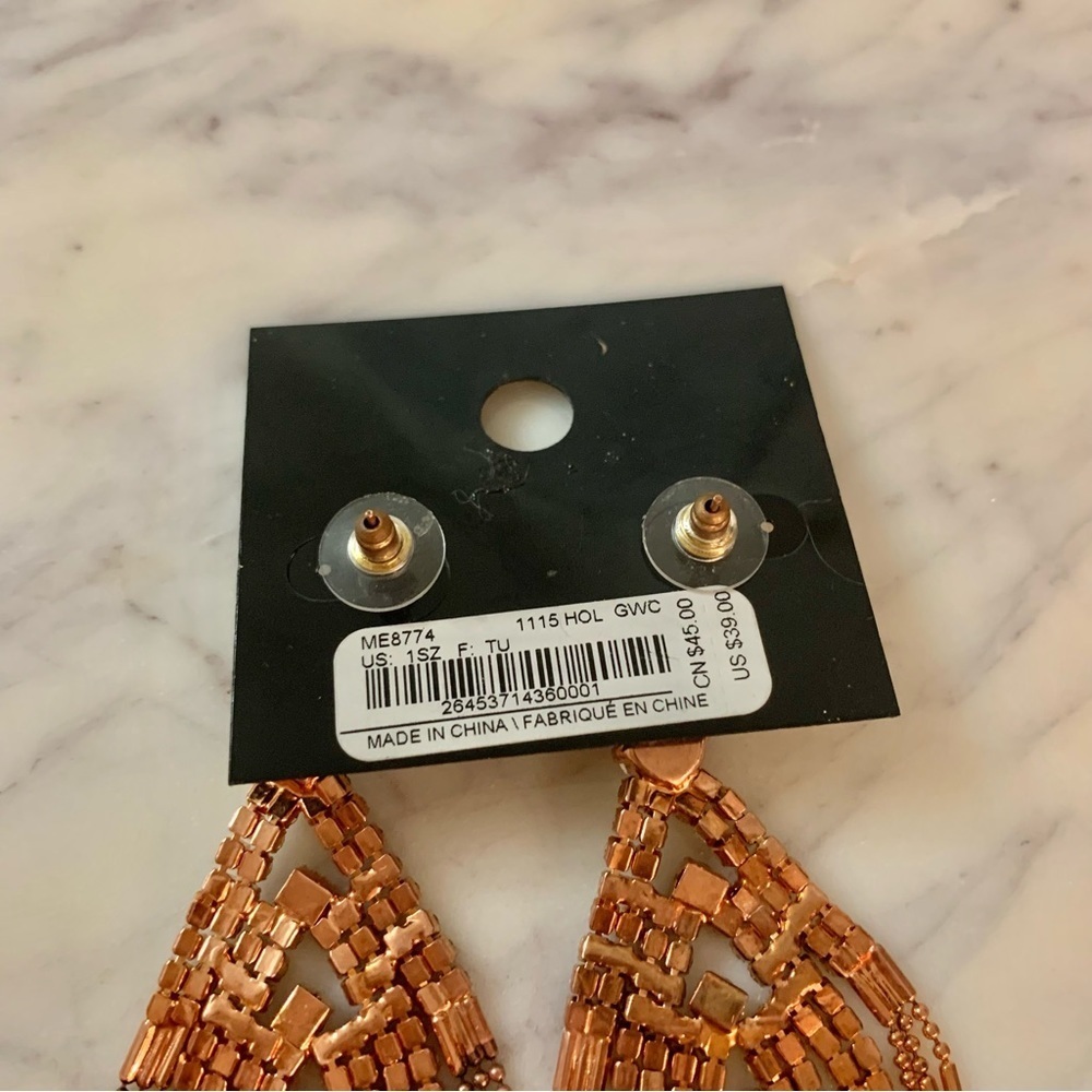 Copper Rhinestone Crystal Statement Earringsโ - Picture 5 of 5